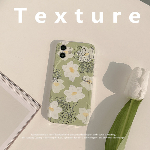 귀여운 특이한 아이폰 캐릭터 14 13 12 미니 수선화 플라워 꽃무늬 젤리 휴대폰 폰 케이스 쇼핑몰