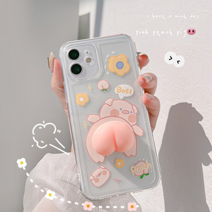 귀여운 특이한 아이폰 캐릭터 13 12 미니 입체 꿀꿀이 엉덩이 젤리 휴대폰 폰 케이스 쇼핑몰